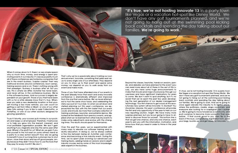 A*QUA editorial spread for AutoStar Solutions