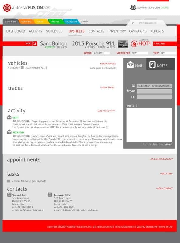 Fusion 2 dashboard concept for AutoStar Solutions