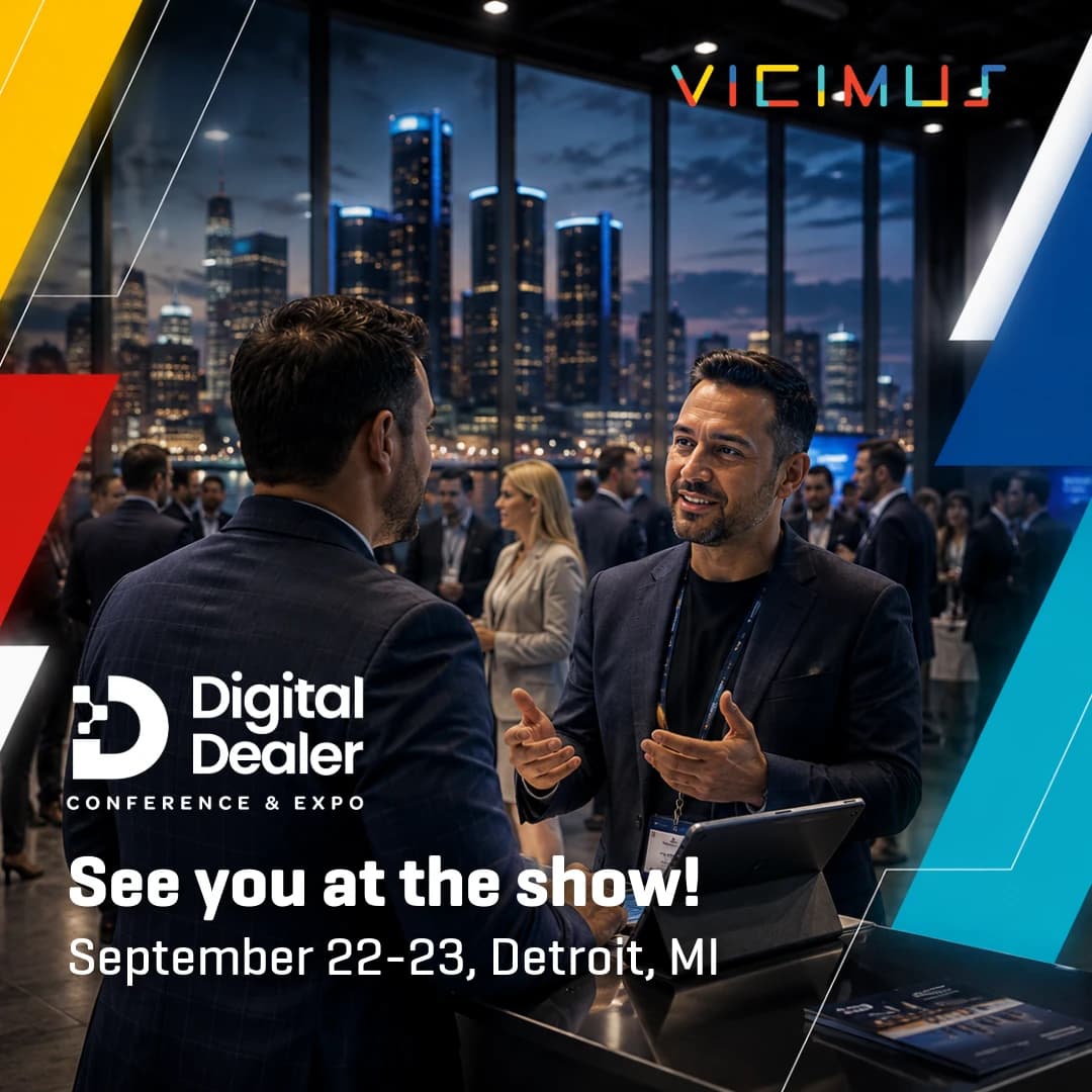 Vicimus Digital Dealer event promotion announcing September 22–23 in Detroit